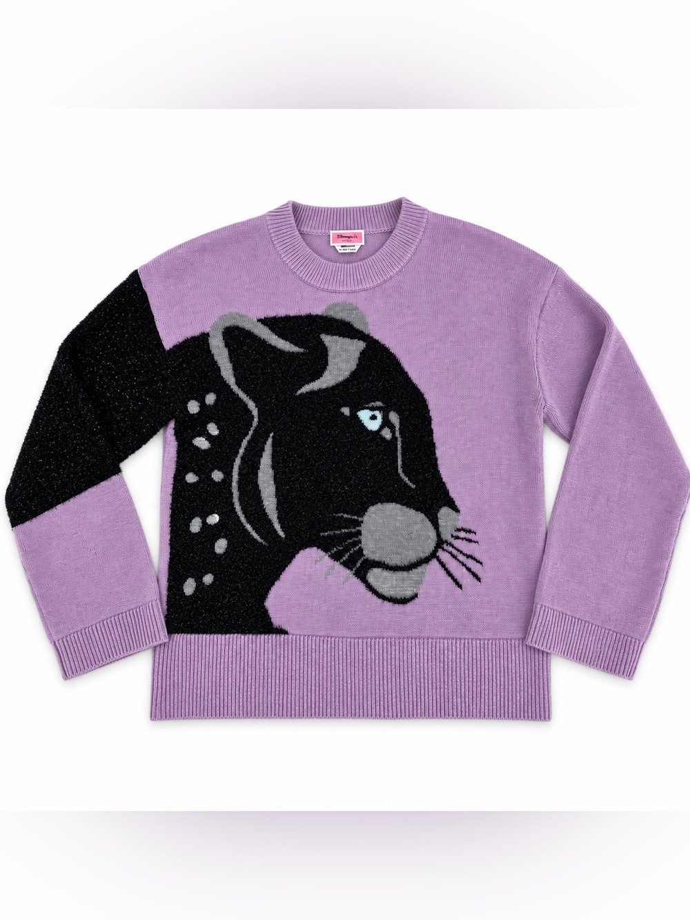 Kate Spade Wool Metallic Panther Graphic Sweater Purple Size M NWOT - Picture 5 of 12